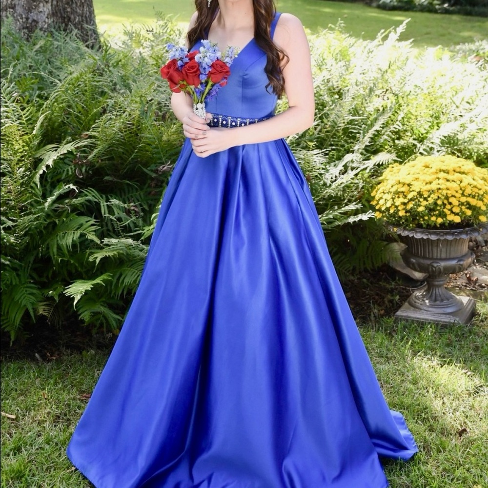 Full length royal blue formal gown size small